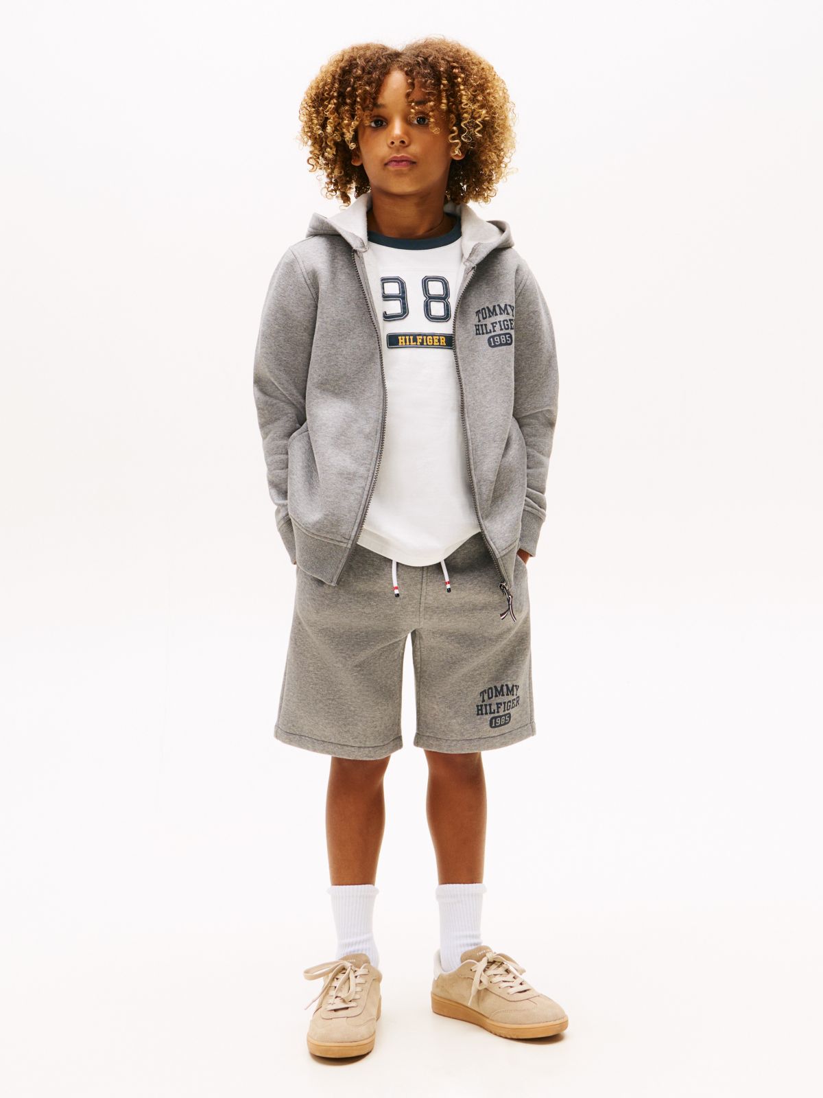 Kids' Logo Sweatshort — Grey