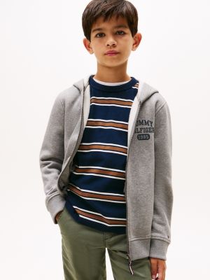 Kids' Logo Zip Hoodie, Grey