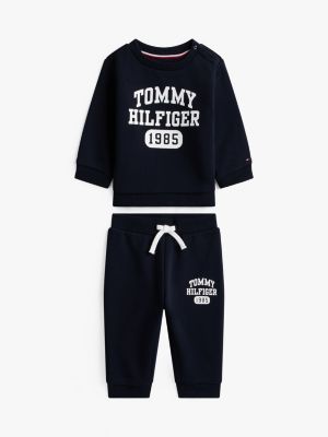 Babies' Logo Sweatshirt and Pant Set, Navy Blue