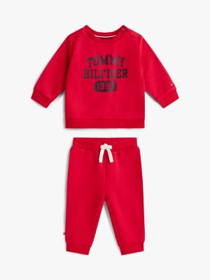 Babies' Logo Sweatshirt and Pant Set, Red