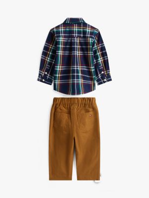 Детские брюки Tommy Hilfiger Babies' Plaid Shirt and Pant Set — фото 2
