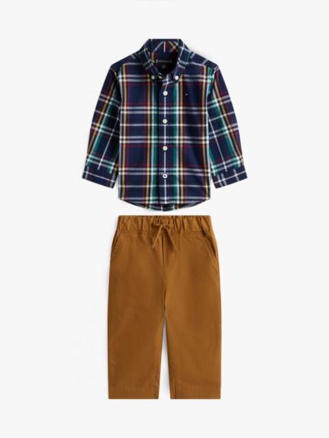 Детские брюки Tommy Hilfiger Babies' Plaid Shirt and Pant Set