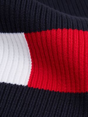 Детский шарф Tommy Hilfiger Flag Logo Colorblock, цвет: Космический синий / Разноцветный — фото 2