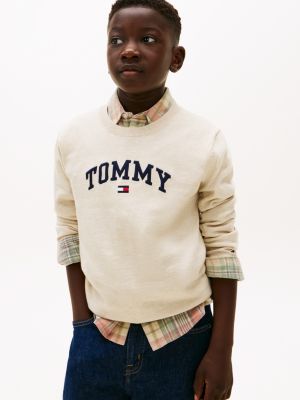 Kids' Tommy Logo Sweater, Beige