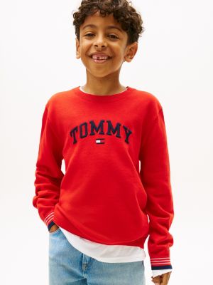 Kids' Tommy Logo Sweater, Deep Crimson