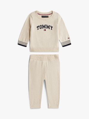 Babies' Logo Sweatshirt & Jogger Set, Beige