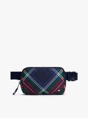 Kids' Plaid Belt Bag, Carbon Navy Multi