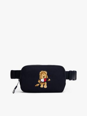 Kids' Embroidered Lion Belt Bag, Space Blue