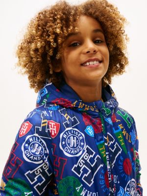 Kids' Hooded Zip Varsity Logo Jacket | Tommy Hilfiger