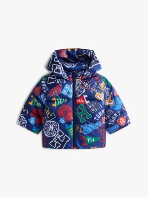 Babies' Allover Varsity Logo Jacket, Blue Ink