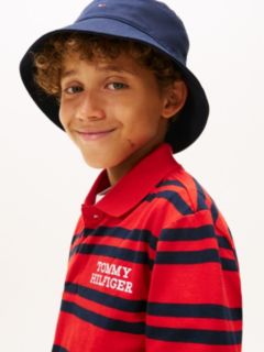 Kids' Logo Stripe Layered-Look Polo — Deep Crimson 2