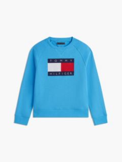 Kids' Tommy Flag Logo Raglan Sweatshirt — Frigid Blue 5