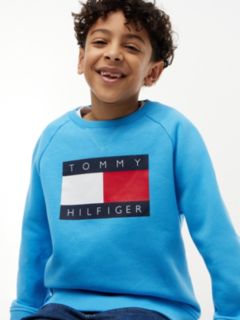 Kids' Tommy Flag Logo Raglan Sweatshirt — Frigid Blue 3