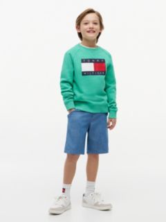 Kids' Tommy Flag Logo Raglan Sweatshirt — Aloha Green 2