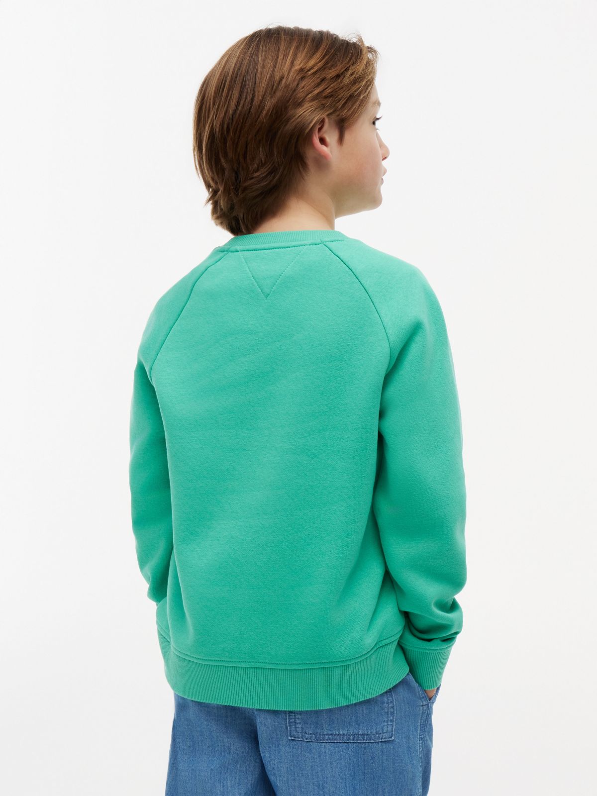 Kids' Tommy Flag Logo Raglan Sweatshirt — Aloha Green