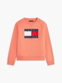 Kids' Tommy Flag Logo Raglan Sweatshirt — Island Punch 5