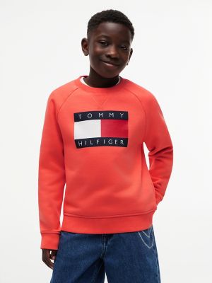 Kids' Tommy Flag Logo Raglan Sweatshirt, Island Punch