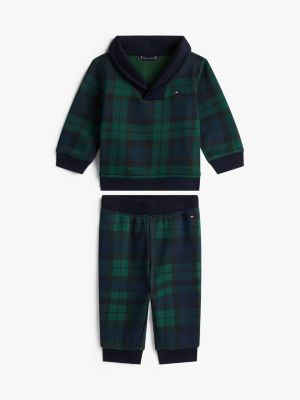 Babies' Plaid Top & Jogger Set, Navy
