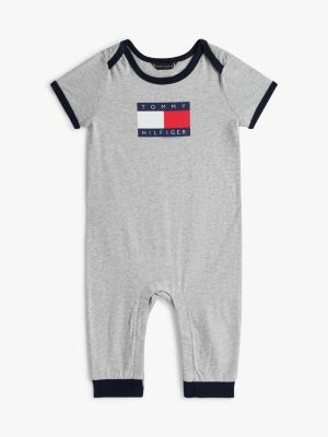 Babies' Flag Logo Coverall, Grey