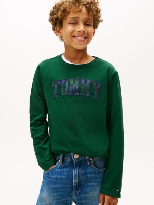 Kids' Plaid Tommy Logo T-Shirt, Ornamental Green