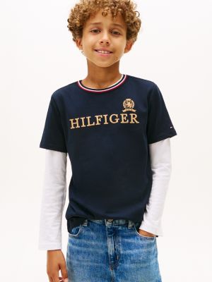 Kids' Hilfiger Crest Logo T-Shirt, Navy