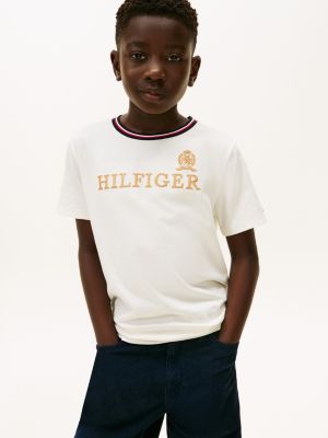 Kids' Hilfiger Crest Logo T-Shirt, Ivory