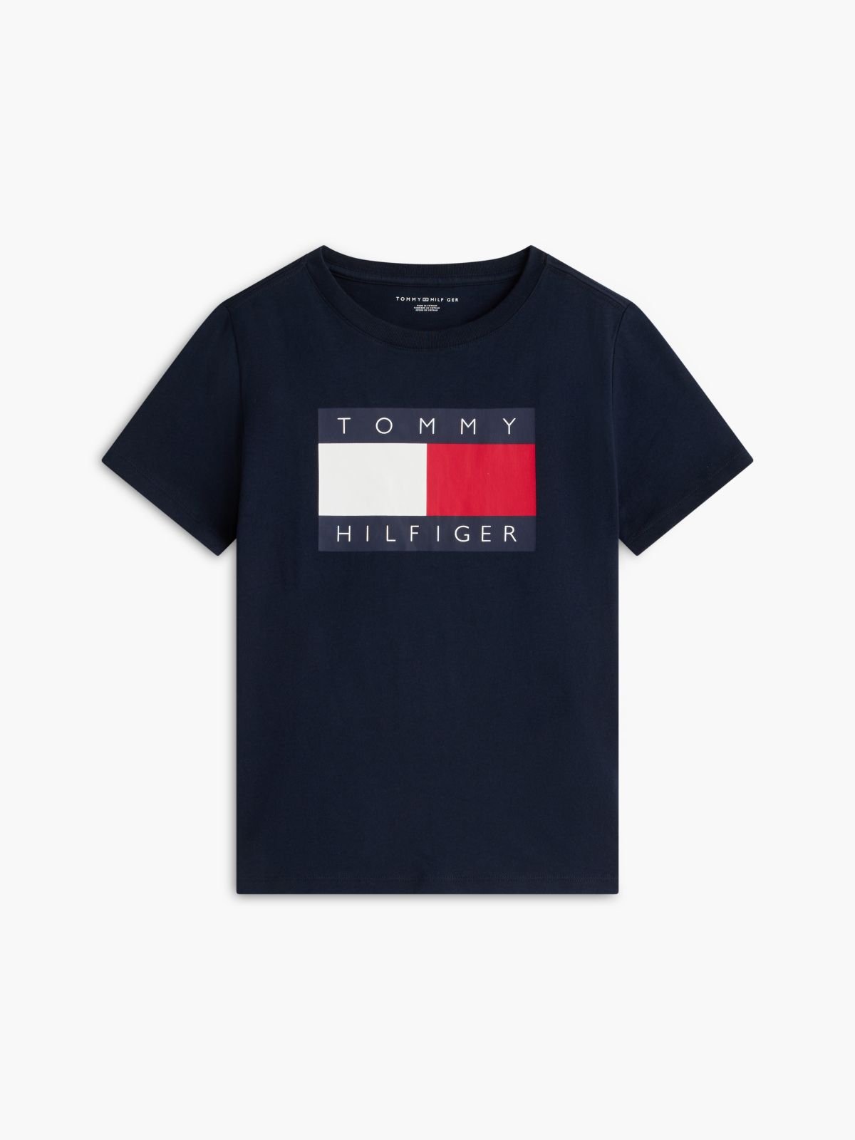 Kids' Tommy Flag Logo T-Shirt — Navy Blue