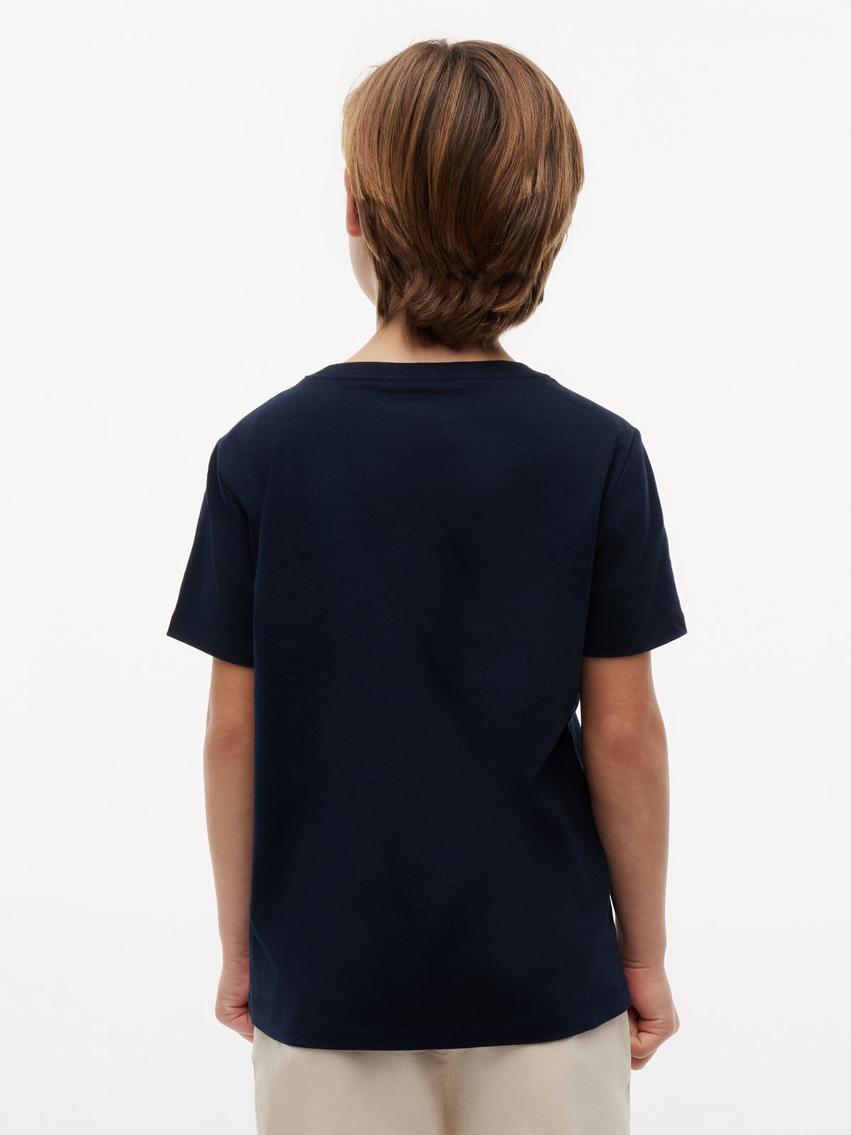 Kids' Tommy Flag Logo T-Shirt — Navy Blue