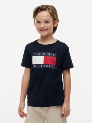 Kids' Tommy Flag Logo T-Shirt, Navy Blue