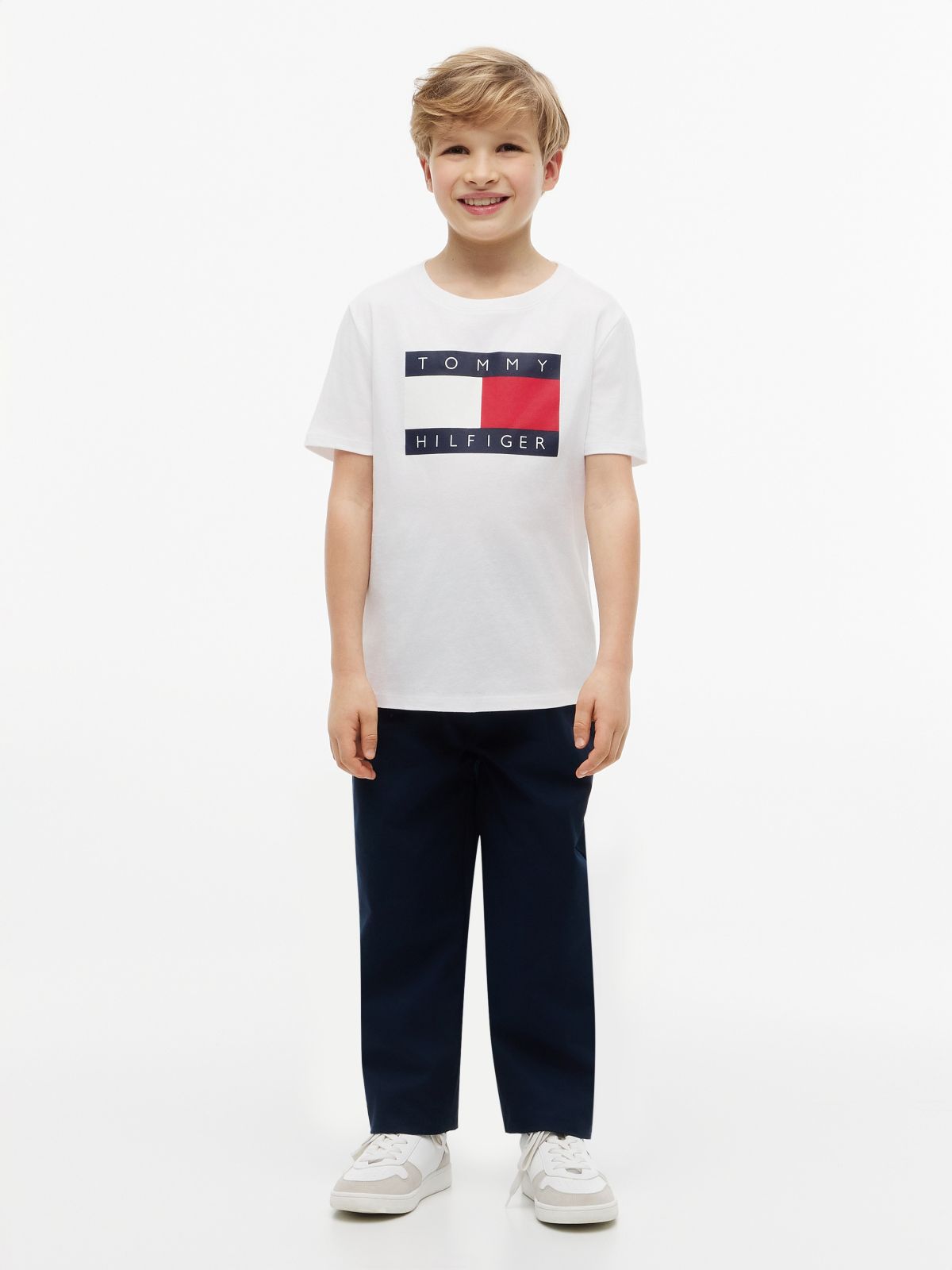Kids' Tommy Flag Logo T-Shirt — Optic White