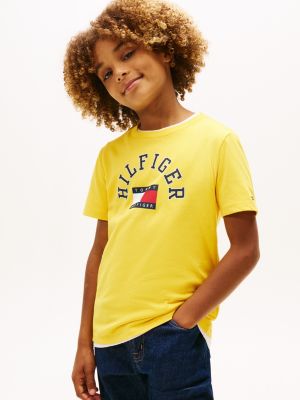 Kids' Arch Hilfiger Flag Logo T-Shirt, Pollen