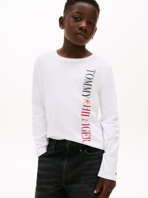 Kids' Hilfiger Crest Logo T-Shirt, Optic White