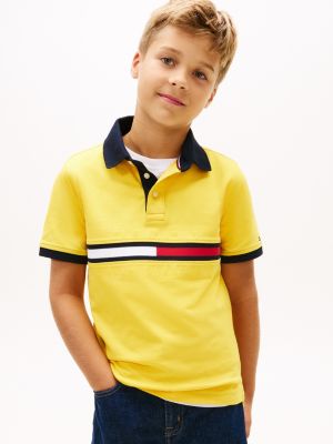 Kids' Flag Stripe Logo Polo, Pollen