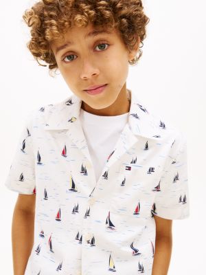 Детские рубашки Tommy Hilfiger Kids' Allover Sailing Stretch Shirt — фото 2