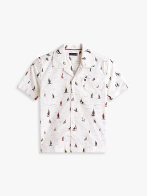 Детские рубашки Tommy Hilfiger Kids' Allover Sailing Stretch Shirt — фото 5