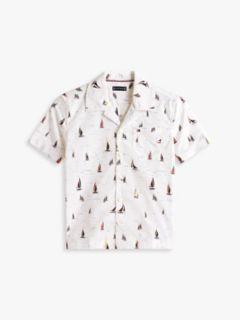 Kids' Allover Sailing Stretch Shirt — Ivory Silk 5