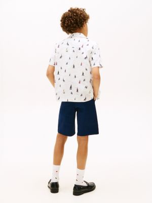 Детские рубашки Tommy Hilfiger Kids' Allover Sailing Stretch Shirt — фото 4