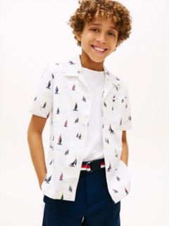 Kids' Allover Sailing Stretch Shirt — Ivory Silk 1
