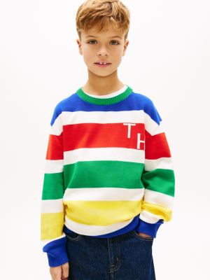 Kids' Multicolor Stripe Sweater, Ivory Silk Multi