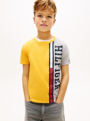 Kids' Vertical Colorblock Logo T-Shirt, Pollen