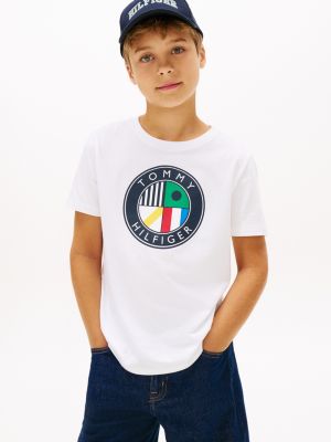 Kids' Sailing Circle Logo T-shirt, Optic White