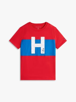 Детские футболки Tommy Hilfiger Kids' Nautical H Logo Colorblock T-Shirt — фото 5