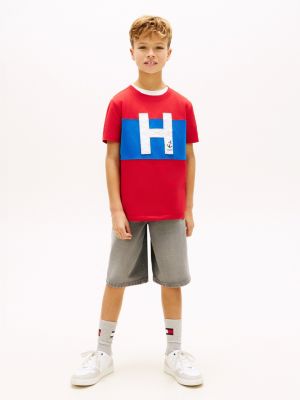 Детские футболки Tommy Hilfiger Kids' Nautical H Logo Colorblock T-Shirt — фото 3