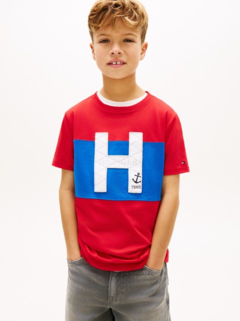 Детские футболки Tommy Hilfiger Kids' Nautical H Logo Colorblock T-Shirt