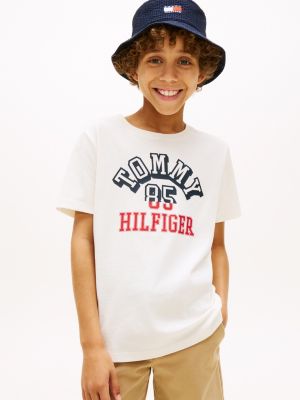 Kids' Tommy Arch Logo T-Shirt, Ivory Silk