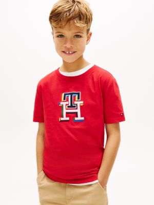 Kids' Multicolor Monogram T-Shirt, Primary Red