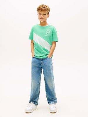 Детские футболки Tommy Hilfiger Kids' Monogram Banner Stripe T-Shirt — фото 2