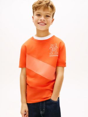 Kids' Monogram Banner Stripe T-Shirt, Paradise Lily