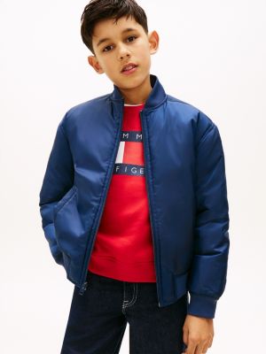 Kids' Flag Logo Packable Bomber, Carbon Navy