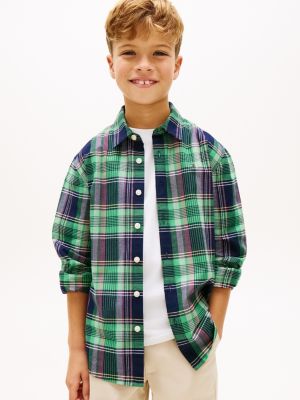 Kids' Plaid Stretch Oxford Shirt